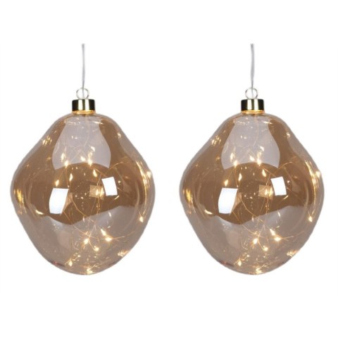 BOMBKA FORMÓWKA SZKLANA KROPLA 2SZT LED 12CM GOLD