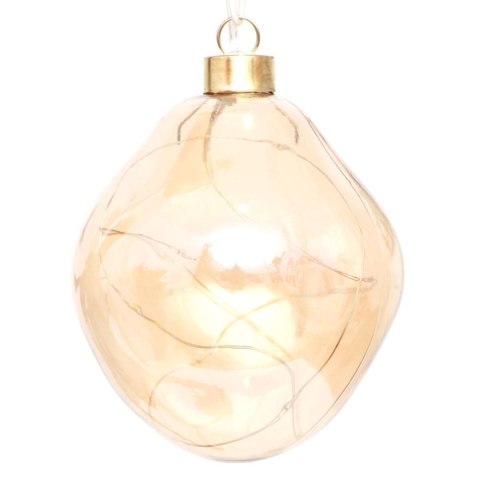 BOMBKA FORMÓWKA SZKLANA KROPLA 2SZT LED 12CM GOLD