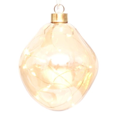 BOMBKA FORMÓWKA SZKLANA KROPLA 2SZT LED 12CM GOLD