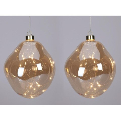 BOMBKA FORMÓWKA SZKLANA KROPLA 2SZT LED 12CM GOLD