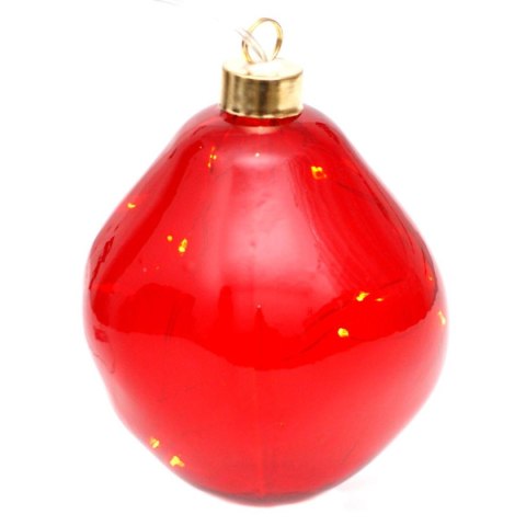BOMBKA FORMÓWKA SZKLANA KROPLA LED 10CM RED