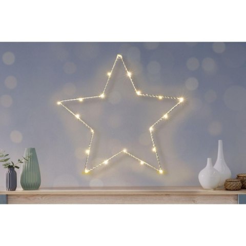 GWIAZDA DEKORACYJNA Z PODŚWIETLENIEM LED 30CM SREBRNY
