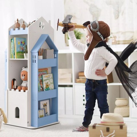 REGAŁ NA KSIĄŻKI OBROTOWY PÓŁKA DOMEK ORGANIZER POKÓJ DZIECIĘCY W360-2