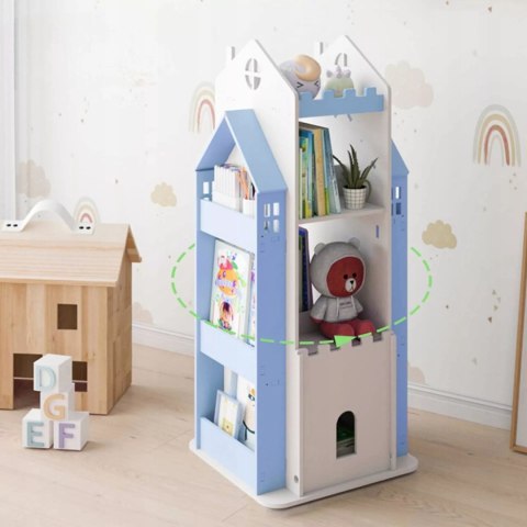 REGAŁ NA KSIĄŻKI OBROTOWY PÓŁKA DOMEK ORGANIZER POKÓJ DZIECIĘCY W360-2
