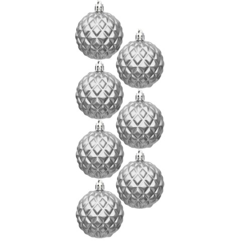 BOMBKA DEKORACYJNA PLASTIKOWA 6CM SET 35 SZT SREBRNA