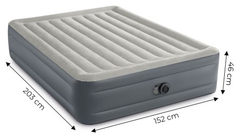 Duży dmuchany materac 203x152 cm z wbudowaną pompką INTEX 64126ND