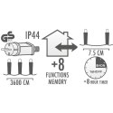 LAMPKI CHOINKOWE ŁAŃCUCH ŚWIETLNY 480 LED TIMER CIEPŁY BIAŁY