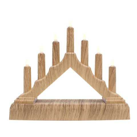 ŚWIECZNIK ADWENTOWY 15,5x3,2x13,5CM 7 LAMPEK ZASILANY NA BATERIE SOSNA