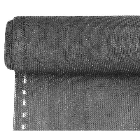 SIATKA CIENIUJĄCA MASKUJĄCA OSŁONA NA OGRODZENIE 110G/M2 1.5X25M CIEMNO SZARA