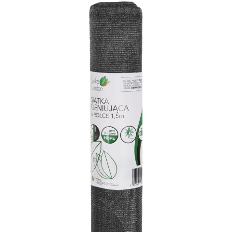 SIATKA CIENIUJĄCA MASKUJĄCA OSŁONA NA OGRODZENIE 140G/M2 1.5X10M CIEMNO SZARA