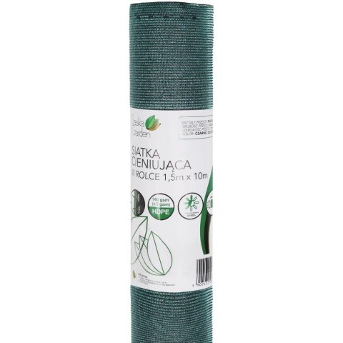 SIATKA CIENIUJĄCA MASKUJĄCA OSŁONA NA OGRODZENIE 140G/M2 1.5X10M CIEMNO ZIELONA