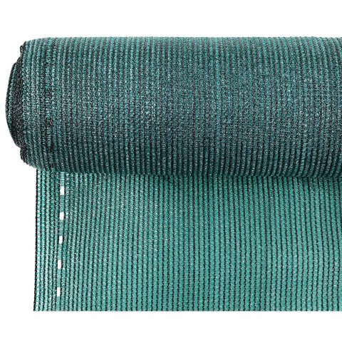 SIATKA CIENIUJĄCA MASKUJĄCA OSŁONA NA OGRODZENIE 140G/M2 1.5X50M CIEMNO ZIELONA