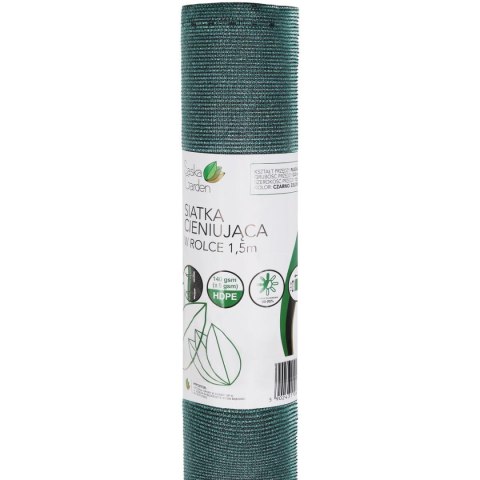 SIATKA CIENIUJĄCA MASKUJĄCA OSŁONA NA OGRODZENIE 140G/M2 1.5X50M CIEMNO ZIELONA